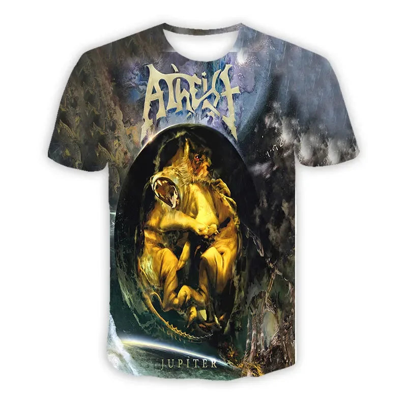 Atheist  Band  3D Printed  Casual Fashion T-shirts Hip Hop Tee Shirts Harajuku Styles Tops Fashion Clothing  for Women/men