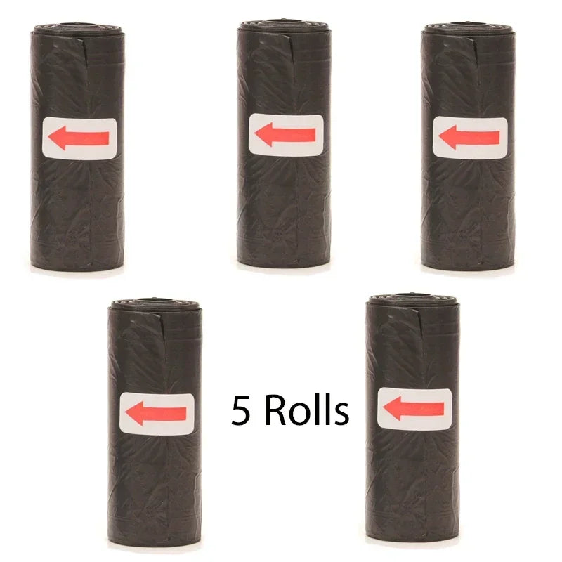 Disposable Pet Poop Bags Dog Poop Bag Bone Dispenser with Leash Clip Puppy Dog Products Supplies 5Roll(75Pcs) Bags