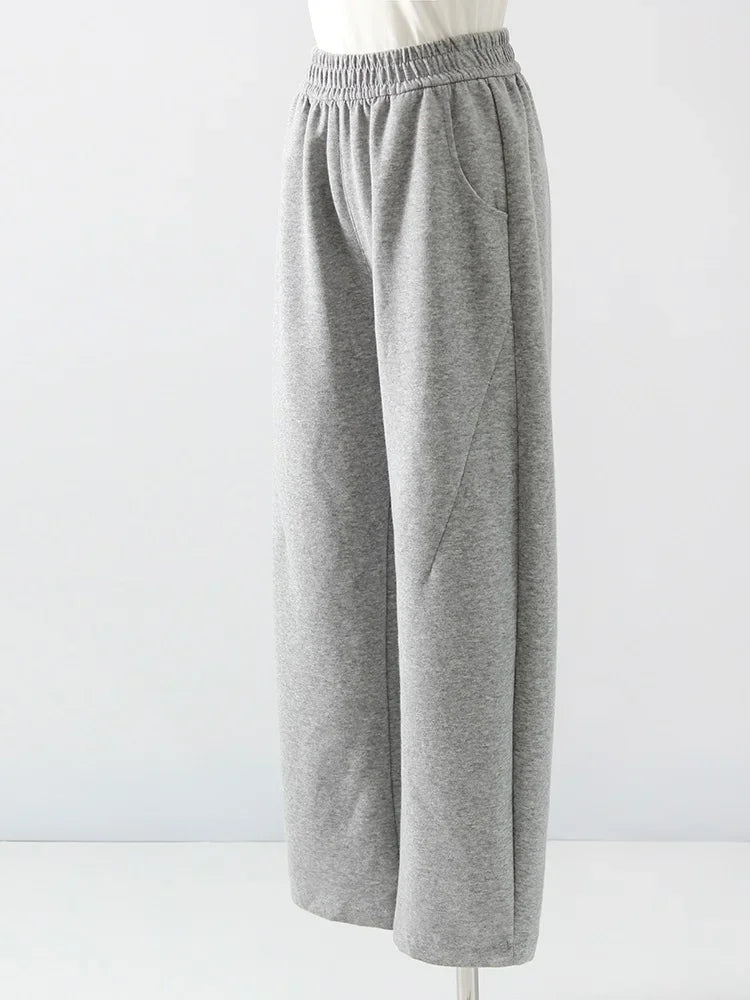 Women Straight Sweatpants Baggy Loose Dark Grey Long Pants Female Casual Sports Trousers High Waist Sweatpants For Women Joggers