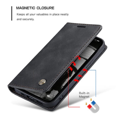 Flip Wallet Case for iPhone 16e 2025 Magnetic Folio Leather Cover with Card Holder Kickstand Shockproof Durable Protective Shell
