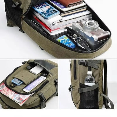 2023 Mountaineering Bag Backpack for Men Canvas Large Capacity High School Backpacks Outdoor Travel Camping Bag Computer Bag