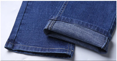 Men Fashion Straight Jeans Men 2024 New Stretch Slim Fit Pants Comfortable Soft Business Denim Trousers Male Brand Clothing