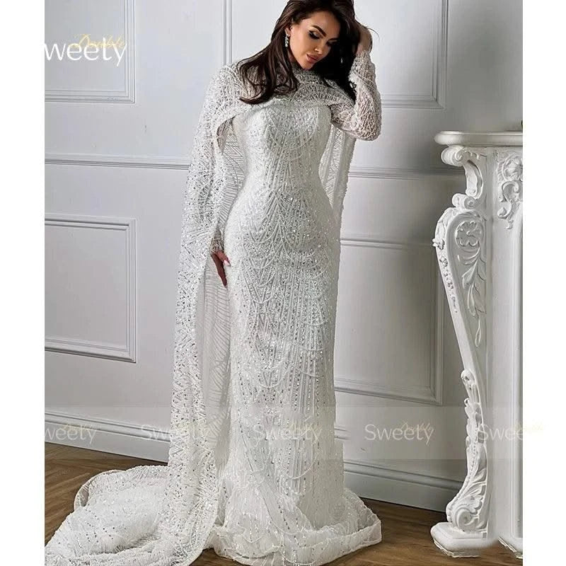 Mermaid Wedding Dress Lace With Beading Ball Gown