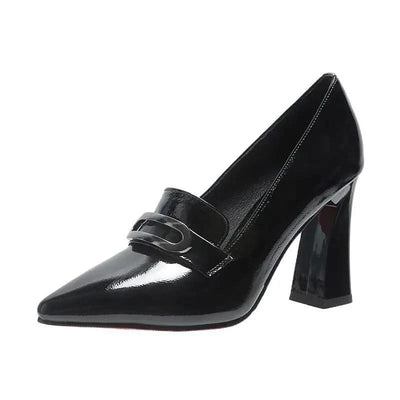 Waterproof Shallow Patent Leather Platform High Heels Shoes | Large Size | High Quality Women's Fashion Shoes 2025 New