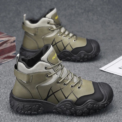 2025 Outdoor Men's Boots Hiking Shoes for Men Outdoor Boots Warm Leather Climbing Mens Shoes Waterproof Non-slip Men Ankle Boots
