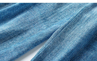 Women Pants 100% Mulberry Silk 16 momme Blue Jeans Printed Pocket Wide Leg Long Trousers Elastic Waist Office Lady M L XL MM858