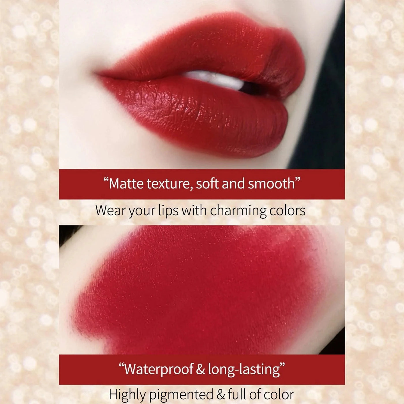Waterproof Non-Stick Long Lasting Red Matte Lipstick Set 3 Colours