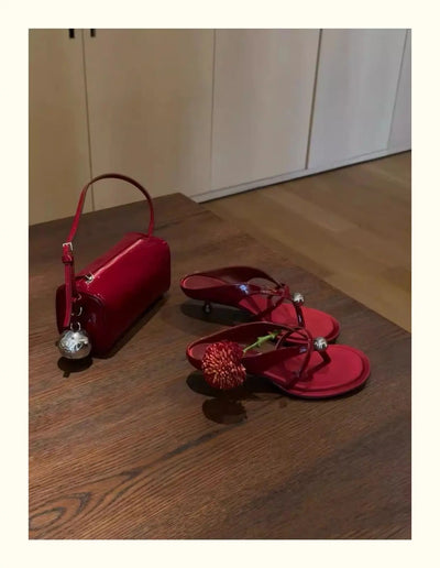 Women's Slippers Heeled Sandals Casual Flip Flops Shoes Woman 2025 Trend Summer Shallow Dress Design Pumps Clip Toe Slides Mujer