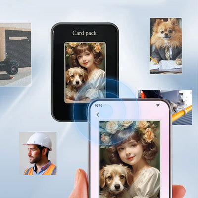 Magnetic Phone Card Wallet Holder Compact DIY Projection Multifuncitonal NFC Magnetic Phone Wallet Ink Screen for Mobile Phone