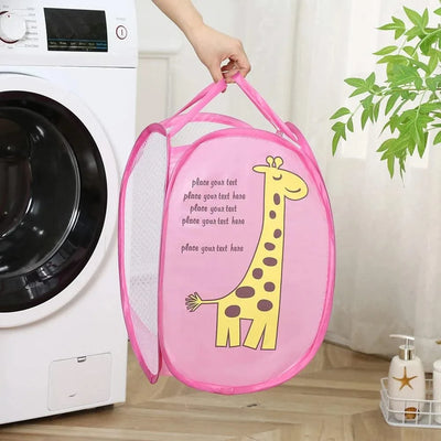 Home essential  Dirty Clothes Folding Storage Basket Household Childrens Toy Storage Box Open Mesh Sorting Basket