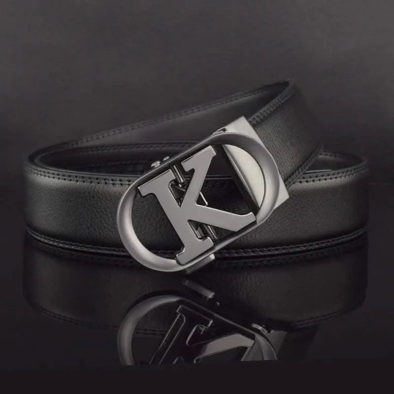 Men Fashion K Letter High quality Genuine Leather  Designer Belts | Male Waist Strap