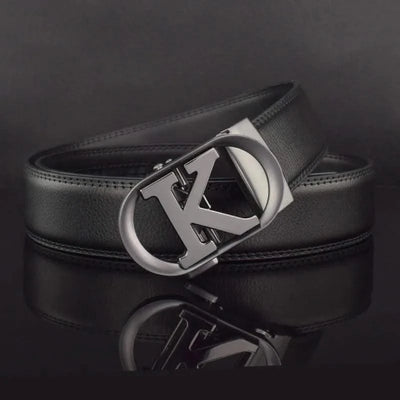 Men Fashion K Letter High quality Genuine Leather  Designer Belts | Male Waist Strap