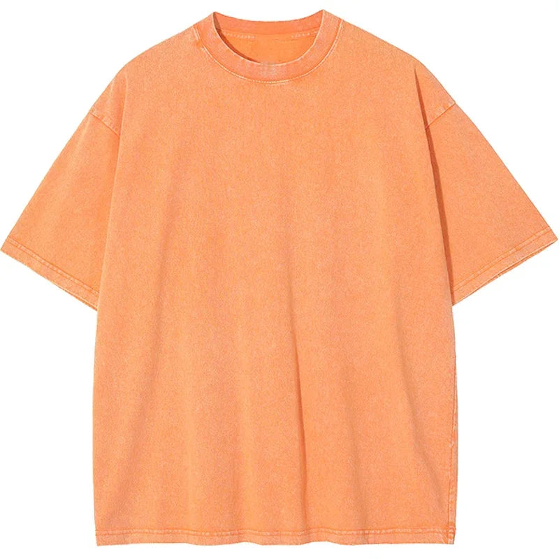 Men's Women Washed Vintage T-Shirts Street Hip Hop