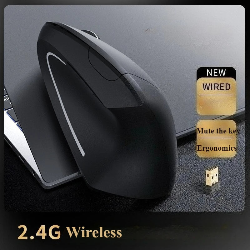 2.4GHz Vertical Mouse Ergonomic Wireless Optical Mice 3 Adjustable DPI 800/1200/1600 6 Buttons for Laptop PC Computer Desktop