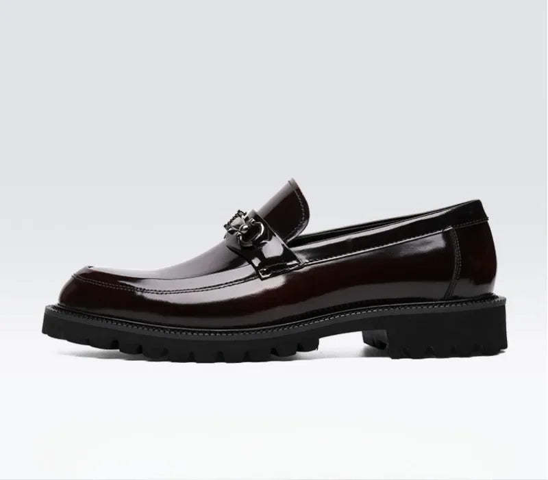 Men's Dress Leather Shoes Horse Street Buckle High Quality Men's Oxford Shoes Wedding Party Office Formal Shoe Large Size 38-48