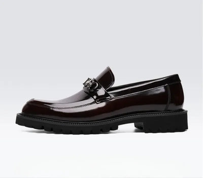 Men's Dress Leather Shoes Horse Street Buckle High Quality Men's Oxford Shoes Wedding Party Office Formal Shoe Large Size 38-48