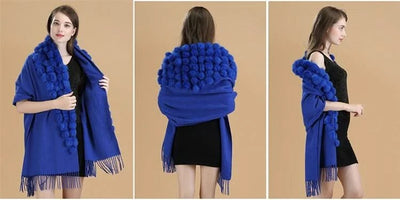 Winter Thick  Genuine Rabbit Fur Scarf for Women
