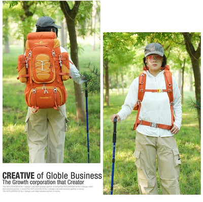 Outdoor Climbing Backpack with Rain Cover Hiking Camping Trekking Outing Bag Large Mountaineering Luggage Sports Rucksack