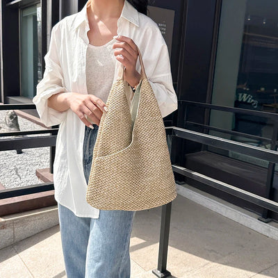 Fashion Straw Bag Designer Shoulder Bag Women Tote Summer Beach Vacation Bag Bohemian Shopping Pocket Crossover Sacos De Ombro