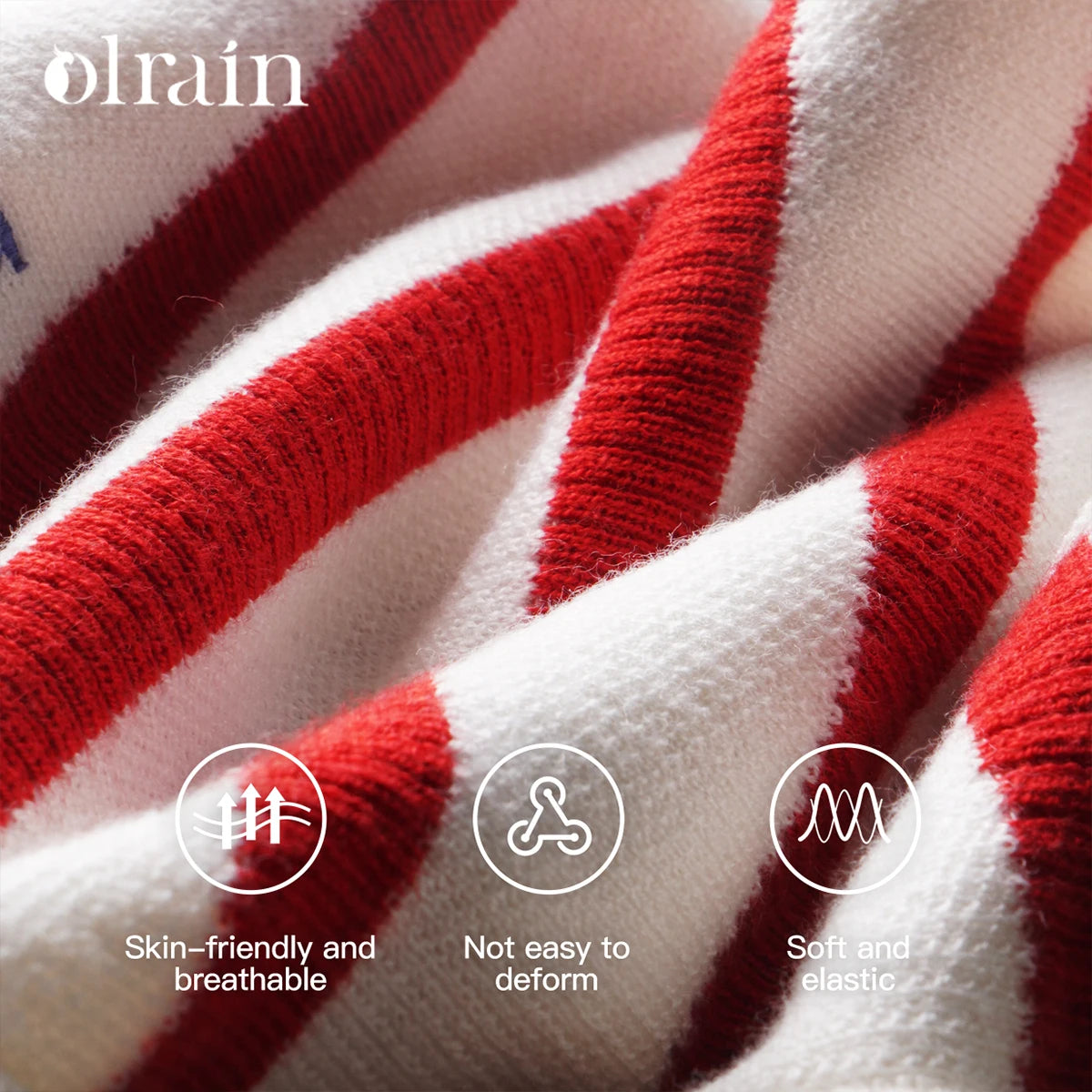 OLrain Wool Blend Striped Cardigan Women 2025 Spring Commute Embroidery V Neck Long Sleeve Chic Button Knitwear M56QZ86390