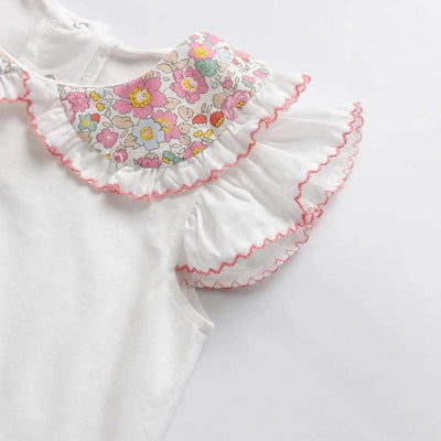 Summer Clothes Set for Baby Girls Kids Kawaii Vest Tops and Floral Printed Butt Pants Children Korean Style Casual Playwear