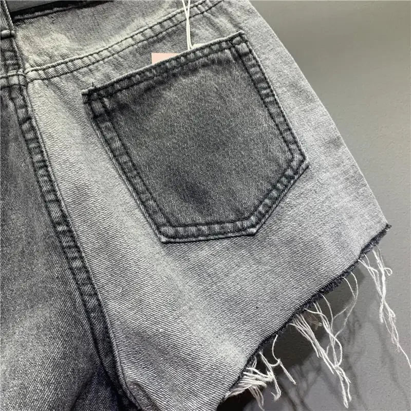 Women's Shorts Jeans Graphic Short Pants For Woman To Wear Ripped Denim Wide Sexy Summer Classic Offer Stylish Elasticty