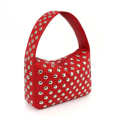 Fashionable Studded Purses Shoulder Hobo Bag Punk Women Small Shouder Purse Vegan Leather Designer Handbags Streetwear