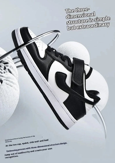 Boys' sports shoes 2025 new leather-covered waterproof children's casual shoes primary school trend non-slip board shoes