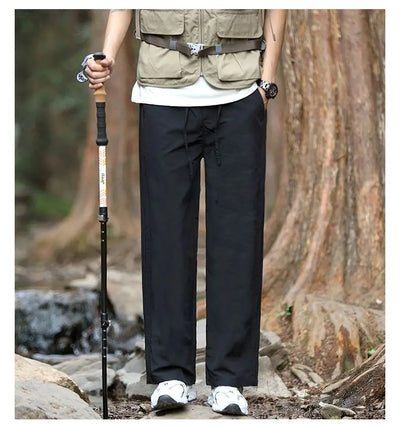 Men's Trousers 2025 Summe Fashion Thin Style Business Casual Pants Outdoor Stretch Breathable Straight Leg Loos Baggy Versatile