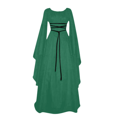 Women Dresses Vintage Medieval Cosplay Costume Ghost Witch Vampire Gothic Dress Halloween Christmas Masquerade Party Dress