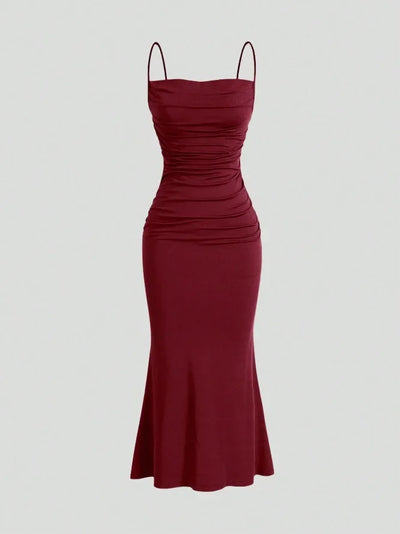 Women's Dress 2025 Spring Summer Elegant Party Fitting Slim Spaghetti Strap Mermaid Hem Maxi Fashion Lady Party Dresses Vestidos