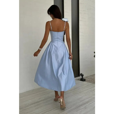 Luxurious Women Party Evening Dress Elegant 3D Floral Off Shoulder Corset Cocktail Gala Dress Graduation Wedding Foraml Prom