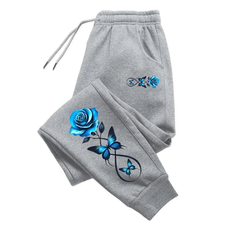 2025 New Arrival Women's Trousers Fashion Flower Print Sweatpants Home Outdoor Comdort Sporty Casual Versatile Jogging Pants - Elanique