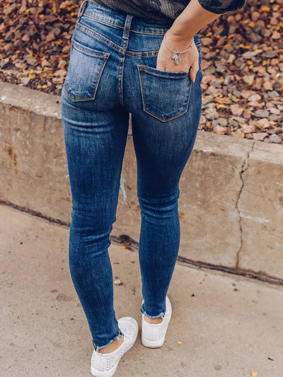 2024 Spring New Fashion Ripped Jeans for Women High Stretch Slim Denim Pencil Pants Casual Skinny Jeans S-XL