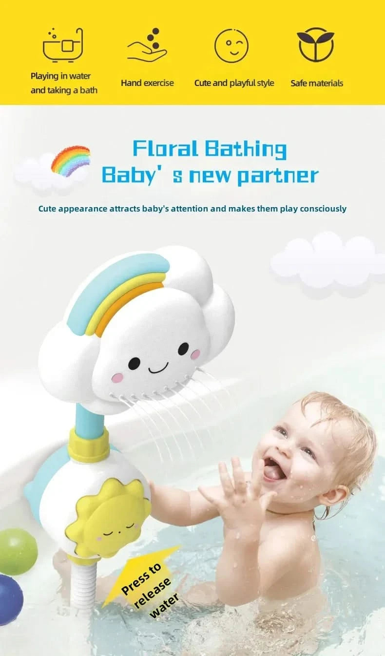 Cloud Weather Bath Toy for Kids Press Spray Educational Water Cycle Play Pool Beach Safe Fun