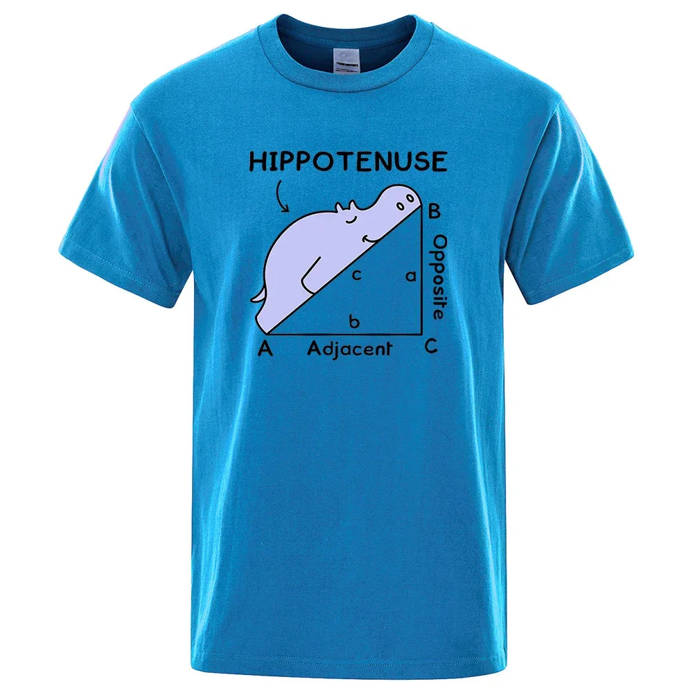 Hippotenuse Opposite Adjacent Funny Printed Men Women T Shirts Trigonometric Functions Cotton Short Sleeve Streetwear T-shirt