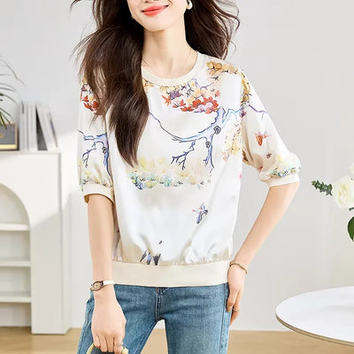 New Spring Summer Casual women T-shirts Fashion printed ladies shirts short Sleeve Tees Tops