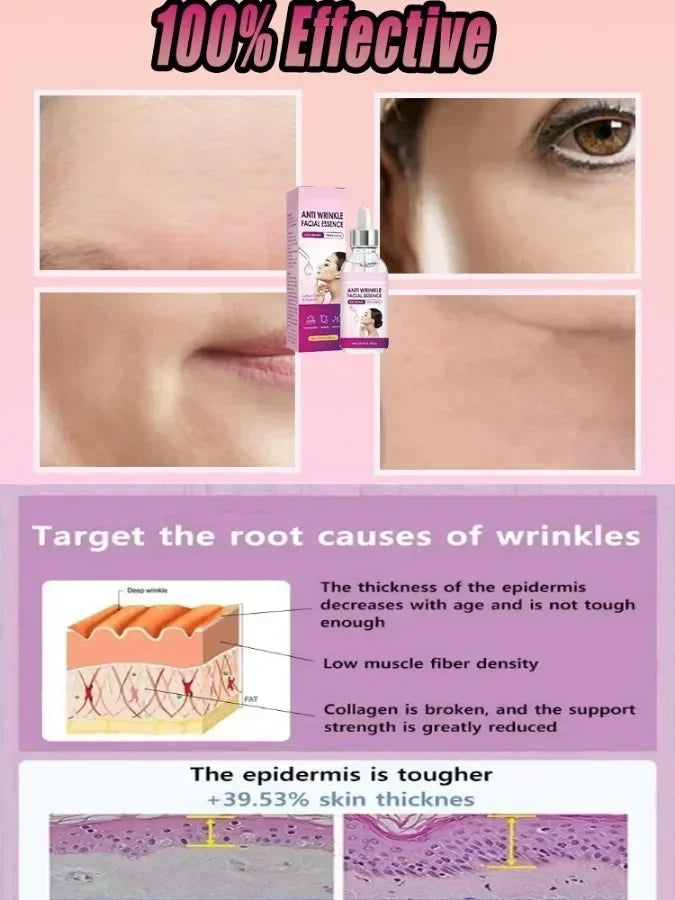 Effective Anti Wrinkle Aging Effect Remove Facial Wrinkles Serum Remover Brightening Skin Fade Melanin Anti Wrinkle Facial Serum