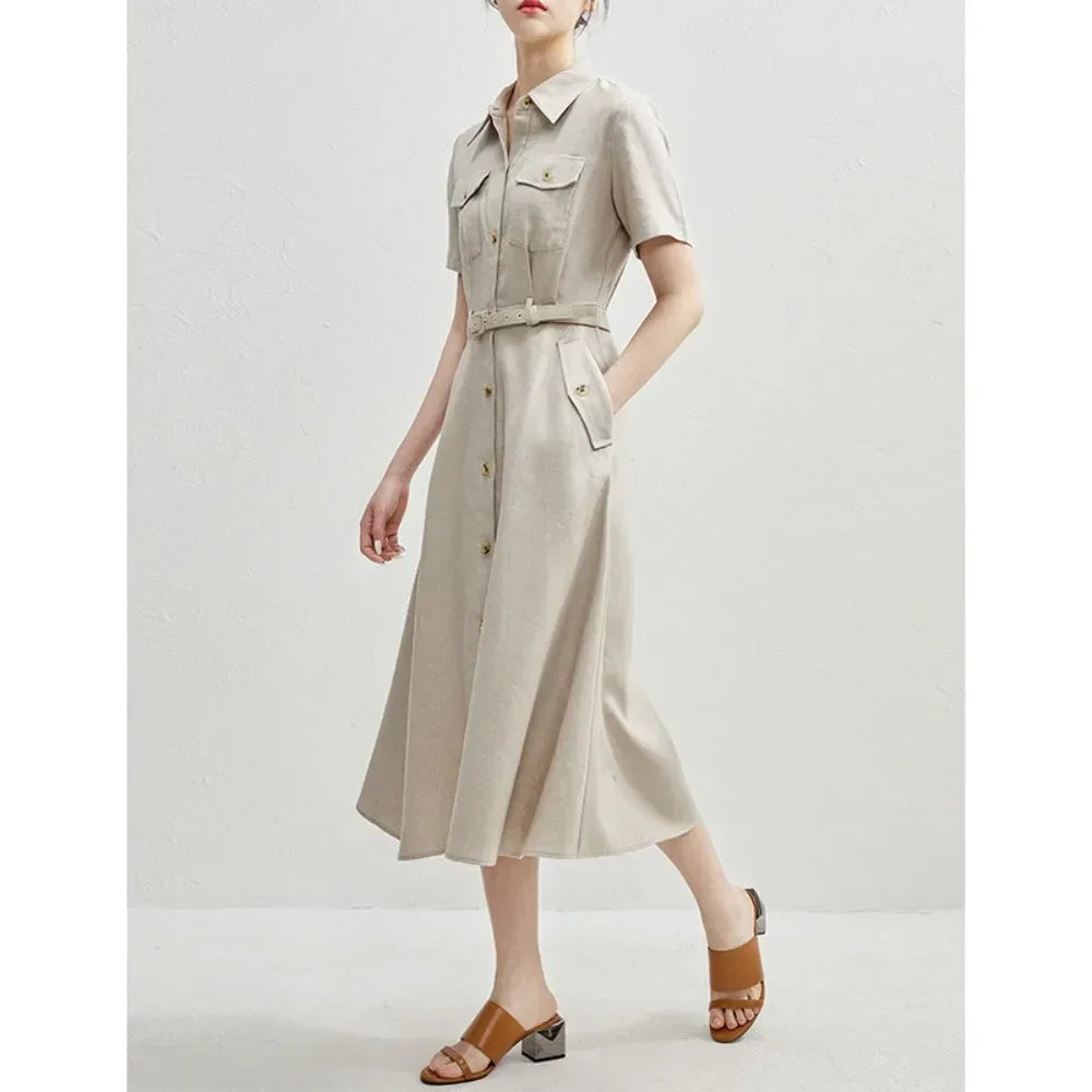 High-end Dress for Women in Summer Niche Design French Light Luxury Temperament Slim Work Shirt Skirt Skirt