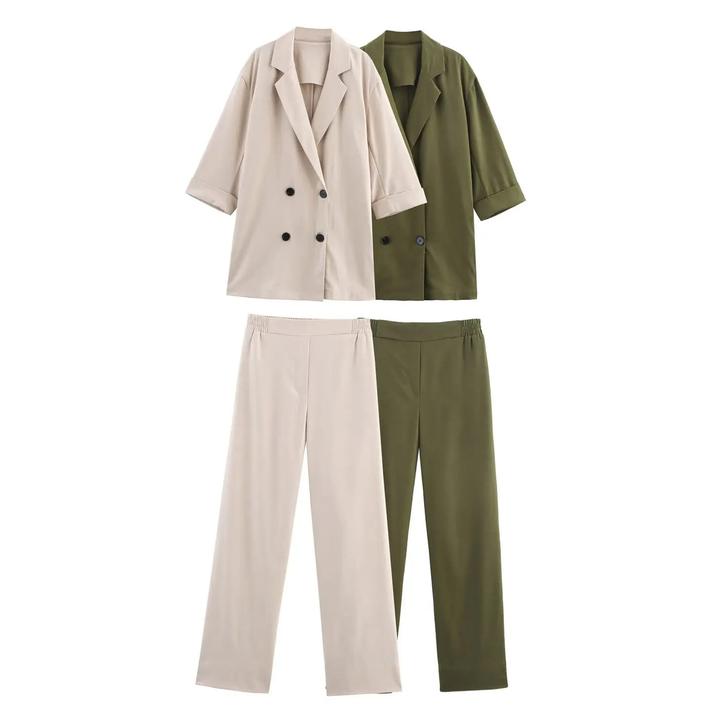 2025 new women's clothing European and American style fashionable versatile blended loose elastic trousers