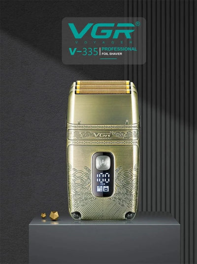 VGR Metal Wet Dry Electric Shaver For Men Rechargeable Hair Beard Electric Razor Washable Facial Shaving Machine For Bald Head