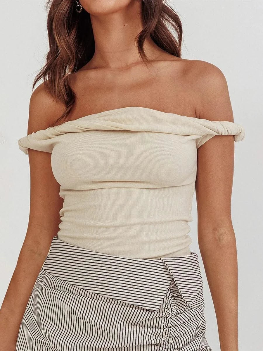 Women Twisted Off Shoulder Tank Tops