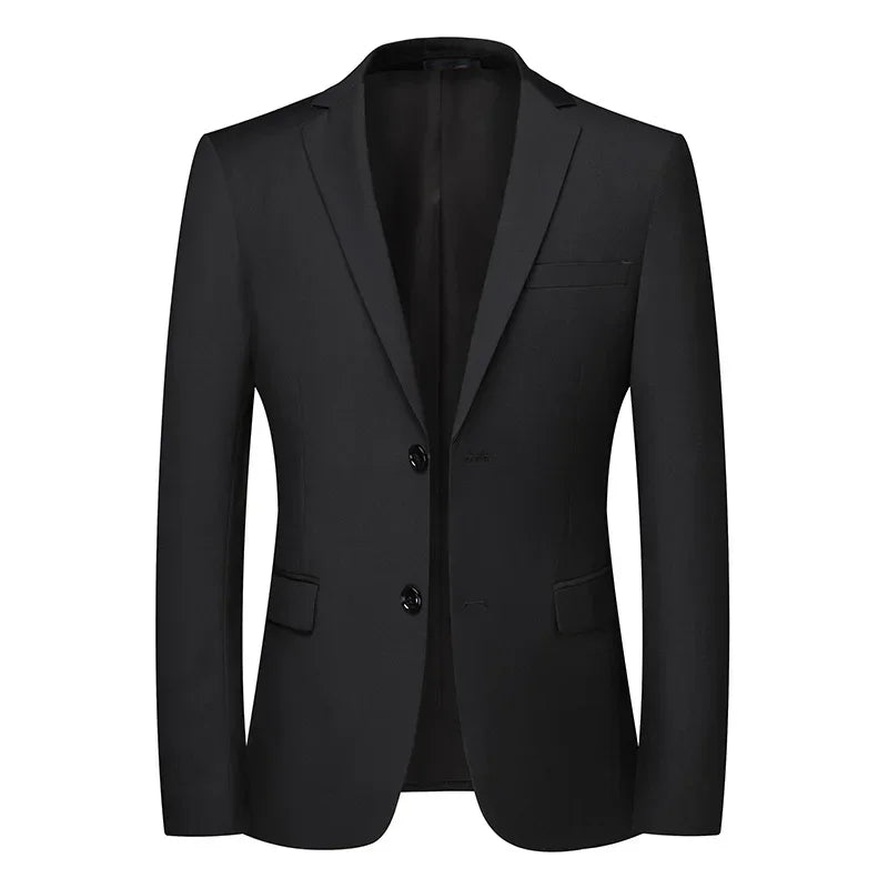 2025 Blazer New Men's Fashion Business Solid Color British Style Professional Work Groom Wedding Dress Best Man Blazer Jacket