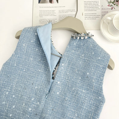 High Quality Luxury Small Fragrance Tweed Dresses For Women 2025 Sweet Short Summer Dress Party Vestidos Robes Roupas Feminina