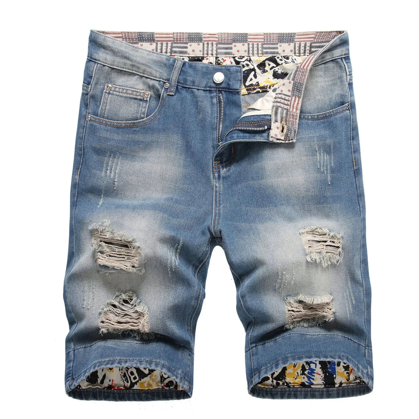 2023 Summer New Mens Ripped Short Jeans Brand Clothing Bermuda Cotton Shorts Men Thin Breathable Casual Denim Shorts