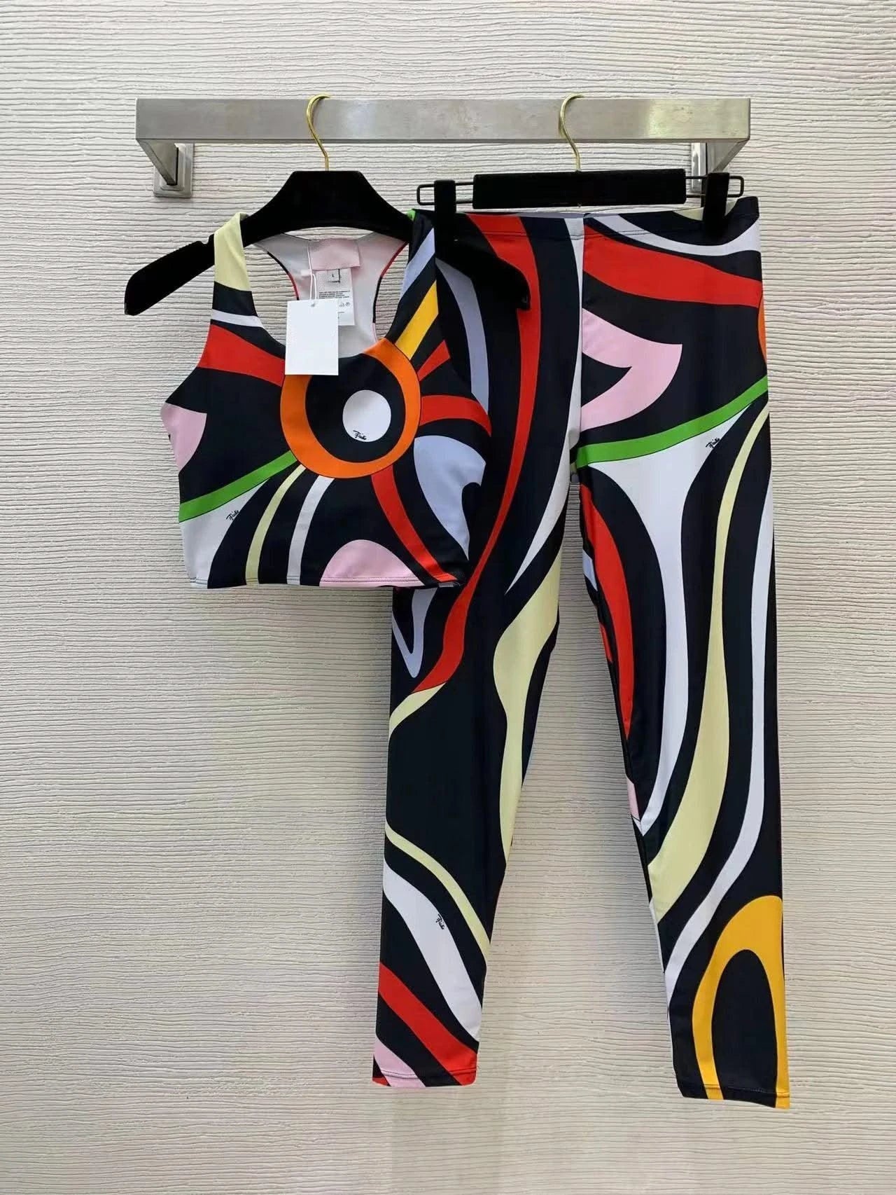 European Fashion Design Women's Two-piece Swimsuits Sexy Tight Fitting Vest Pants Swimwear Sports Yoga Suits Beach Casual Bikini