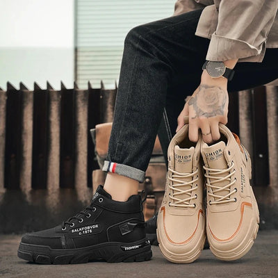 Men's Boots Are Durable, Anti-slip, Fashionable and Trendy New Low-top PU Leather High-quality Outdoor Mountaineering Work Boots