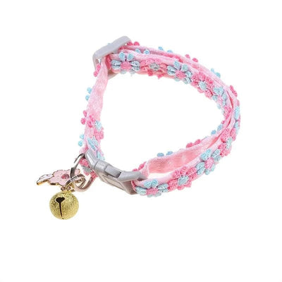 Pet Collar With Bell Cartoon Footprint Colorful Dog Puppy Kitten Collar Adjustable Safety Bell Ring Necklace Pet Accessories