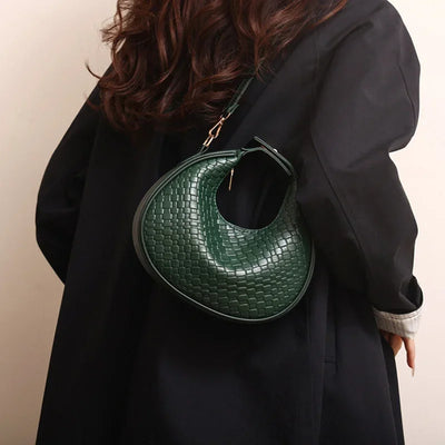 PU Leather Shoulder Bag Fashion Solid Color Lattice Crossbody Bag Small Bag Ladies Trend Luxury Designer Handbags
