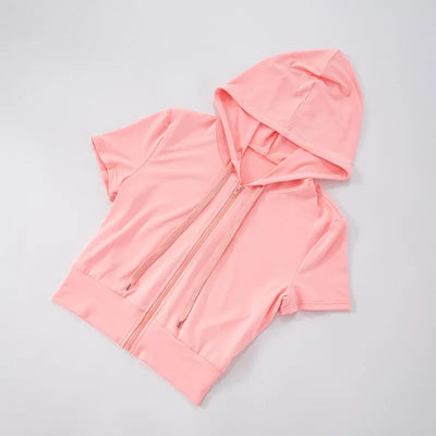 Joskaa Women's 2025 Sport Two Piece Set Casual Zip-Up Hoodie and Drawstring Shorts Matching Tracksuits Athletic Streetwear